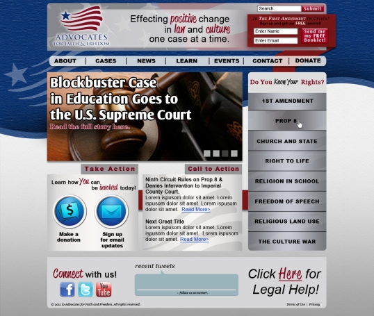Advocates for Faith and Freedom homepage